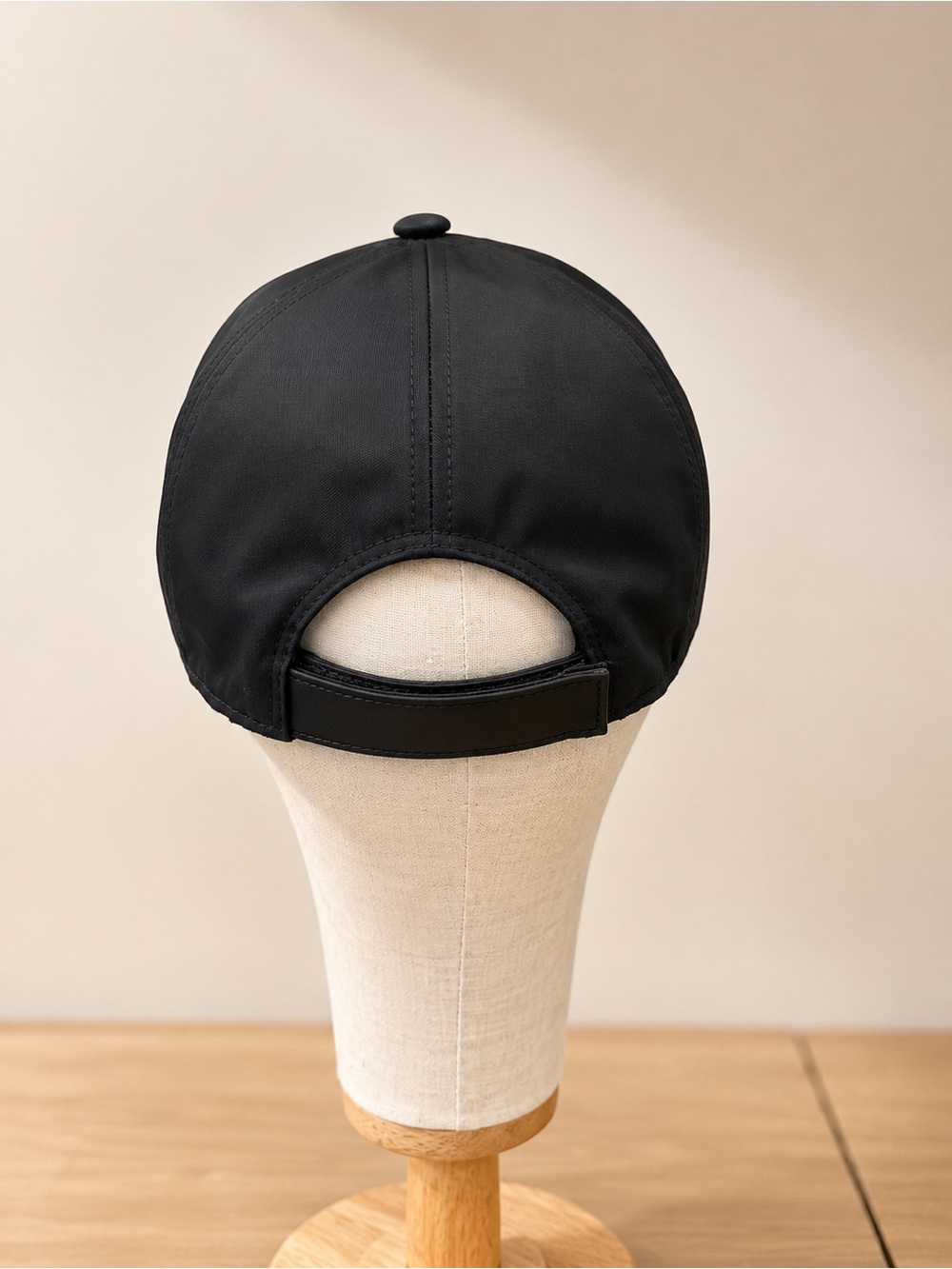 Prada Black Re-Nylon Baseball Cap with Silver Triangle Badge - Picture 5 of 5